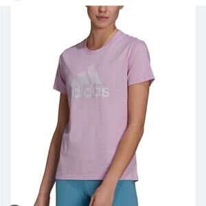 adidas Logo Short Sleeve T-Shirt Light Purple/Lavender w/ Pastel Ombre Graphic